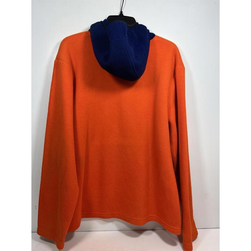 Vtg Ralph Lauren Polo Jeans Co Fleece Hoodie Orange Blue Hood 90s Mens L - Picture 3 of 6